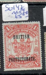 NORTH BORNEO $1.00   ARMS BP   SG 142  MOG          P0224A  H