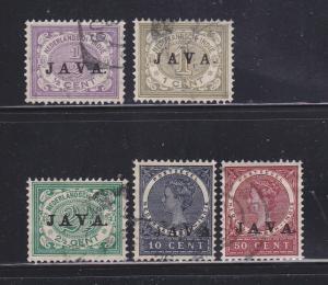 Netherlands Indies 81-82, 84, 88, 96 U Overprint