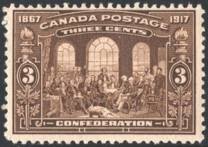 Canada SC#135 3¢ 50th Anniversary of the Confederation (1917) MHR