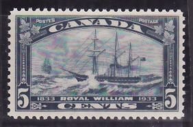 Canada-Sc#204- id9-unused NH og 5c Royal William-Ships-1933-    