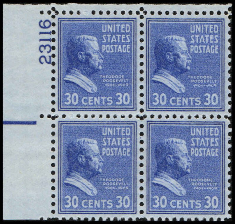 US #830 ROOSEVELT MNH UL PLATE BLOCK #23116