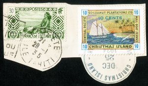 Christmas Island Stamps Rare On Piece Canceled 