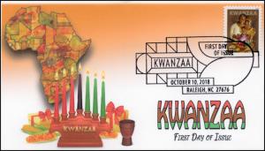 18-267, 2018, Kwanzaa, Pictorial Postmark, First Day Cover,