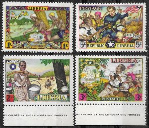 Liberia # 309-12 Colorful Szyk Designs   (4) Unused  VLH