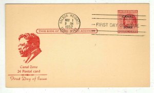 1952 US Ben Franklin Postcard UX38 OVERPRINT CANAL ZONE UX11 FDC Teddy Roosevelt