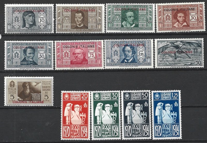 COLLECTION LOT 15630 ITALIAN COLONIES 13 MH STAMPS 1932+ CV+$28