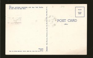 United Nations 3 on Postmarked New York 1951 First Day of Issue Postcard