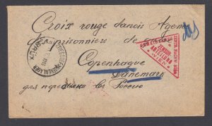 Austria, 1916 Brüx POW Camp to Copenhagen, Censored cover to Danish Red Cross