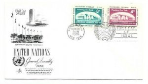 UN NY #69-70  4c & 8c General Assembly 1959 on 4c ArtCraft FDC