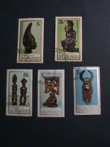 ​BURUNDI STAMP 1967- SC#202-6- AFRICAN ARTS CTO SET-EST.$4 VERY FINE