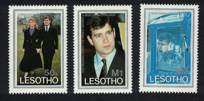 Lesotho Royal Wedding Prince Andrew Helicopter 3v SG#736-738