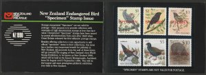 New Zealand 1989 Endangered Bird Overprinted SPECIMEN Booklet MNH