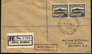 SAMOA 1949 5d new airmail rate value - FDC - Apia cds......................24378