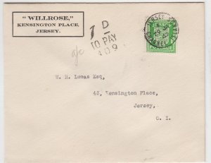 Jersey 1942 ½d  Penny Arms - on  FDC underpaid 409 cachet