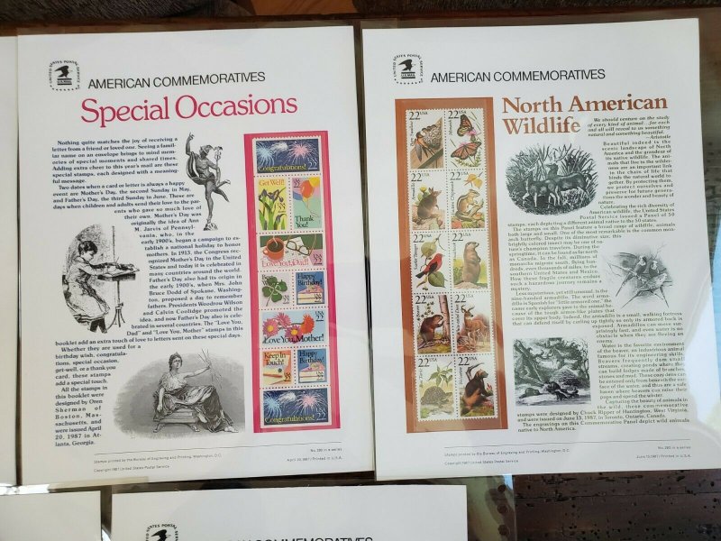 US 1987 Complete Year Set #274-298 USPS Commemorative Stamp Panels SCV $239.75