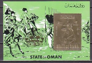 Oman State, 1967 issue. Napoleon Bonaparte Gold Foil s/sheet. ^