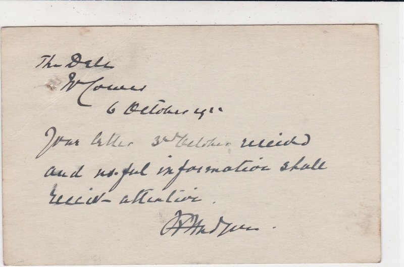 England 1922 Cowes Cancel Information Received Stamp Card to Carlisle Ref 34858