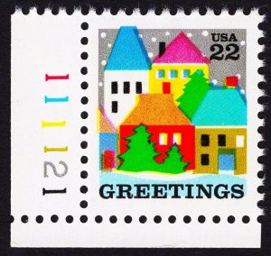 US 2245 MNH VF 22 Cent Christmas Village Scene