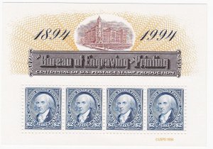 US Scott #2875 Bureau of Engraving and Printing Centenary 1994