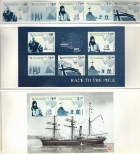ROSS DEPENDENCY 2011 Race to the South Pole; Scott L119-23, L122a, L123a; MNH