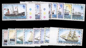 Falkland Islands #260-274 Cat$18.55, 1978 Mail Ships, sheet margin set, never...
