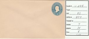 Scott# U294  UPSS#877  1   Envelope