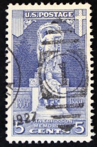U.S. Used Stamp Scott #628 5c Ericsson, Superb. Lovely 1927 CDS Cancel. A Gem!