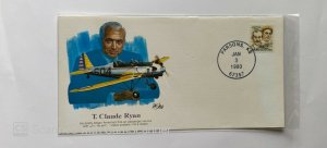 US FDC , 	T. CLAUDE RYAN , HE BOLDLY BEGAN AMERICA'S FIRST AIR SERVICE 	1980	PAR