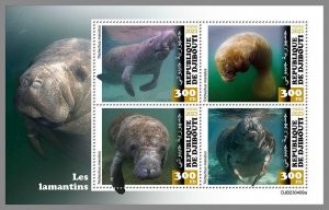 DJIBOUTI 2023 MNH IMPERF. Manatees M/S #409a