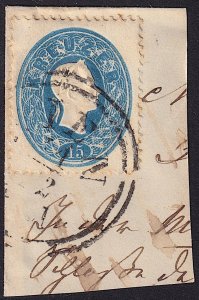 Austria - 1860 - Scott #16 - used on piece - Franz Josef