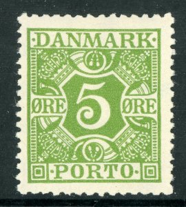 Denmark 1930 Postage Due 5 Ore Light Green Scott #J12 MNH B367