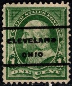 1898 US Scott #- 279 1 Cent Benjamin Franklin Cleveland Ohio Precancel Used