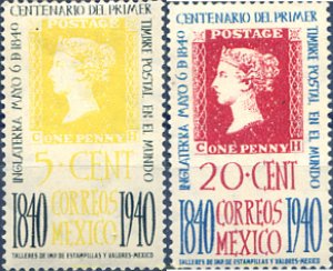 628855 MNH MEXICO 1940 CENTENARIO DE LA CREACION DEL SELLO