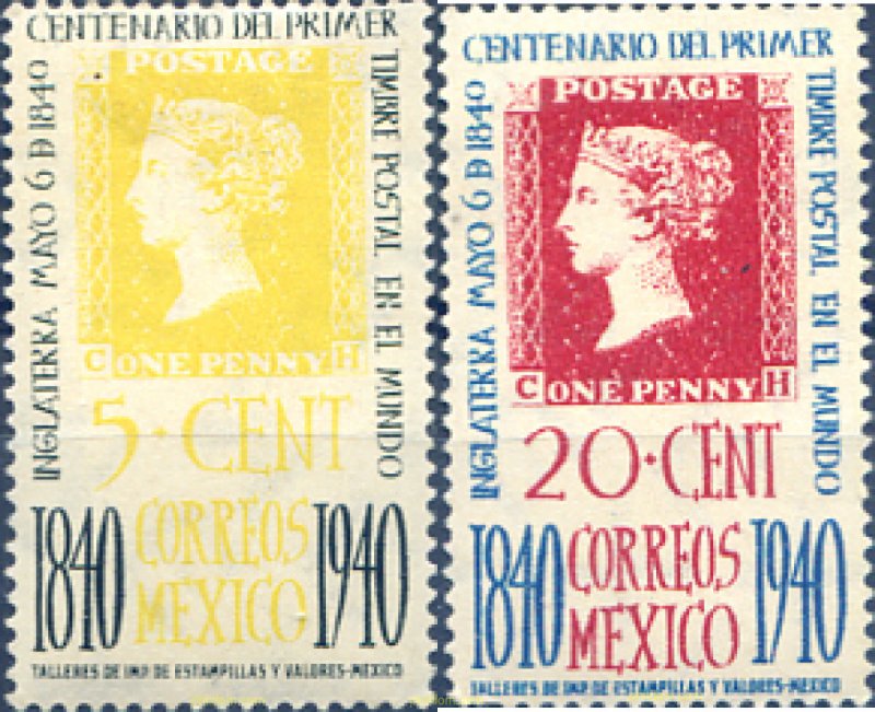 628855 MNH MEXICO 1940 CENTENARIO DE LA CREACION DEL SELLO