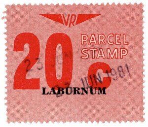 (I.B) Australia - Victoria Railways : Parcel Stamp 20c (Laburnum)