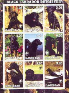 DAGESTAN - 2000 - Black Labrador - Perf 9v Sheet-Mint Never Hinged-Private Issue