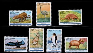 Unified Viet Nam Scott 1523-1529  Unused perforated Wildlife set