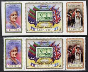 Lesotho 1980 Queen Mother's 80th Birthday imperf se-tenan...