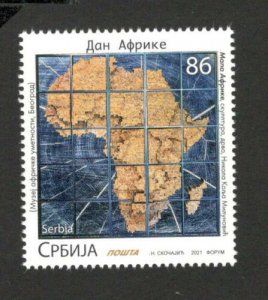 SERBIA-MNH- STAMP - AFRICA DAY -  MAP - 2021. 