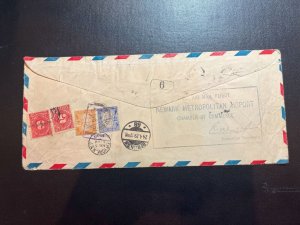 1929 USA LZ 127 Graf Zeppelin Interrupted Flight Cover Newark NJ to Hong Kong