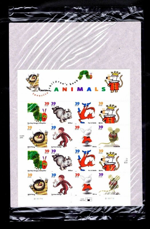 US #3994a  Favorite Children's Book Animals Pane of 16 - VF - CV$13.00 (ESP#249)