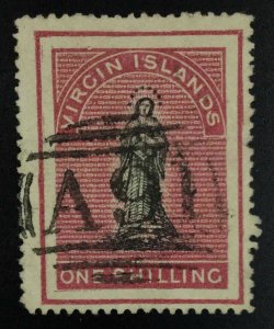 MOMEN: VIRGIN ISLANDS SG #21a LONG TAILED S 1868 USED £600 LOT #62176