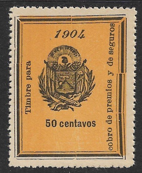 EL SALVADOR 1904 50c ARMS Recovery of Insurance Revenue Ross 117 MNGAI