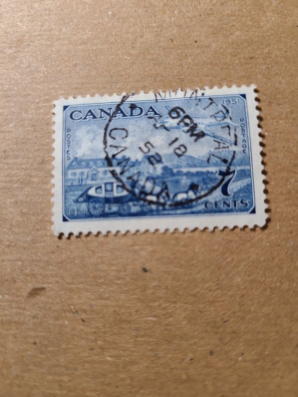 CA S#313 U-VF $0.07 09/24/1951 -Stamp Centenary -  Stagecoach and Airplane