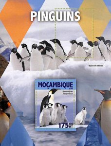 A8180 - MOCAMBIQUE - ERROR MISPERF Stamp Sheet -2016 PENGUINS animals 