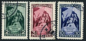 Yugoslavia 243-246,CTO.Michel 557-559. Congress of the Communist Party,1948.