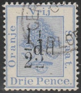 Orange River Colony #36a Used Double Surcharge Single Stamp cv $11