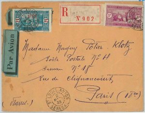 45228 SENEGAL - POSTAL HISTORY: REGISTERED LETTER Saint-Louis to...-