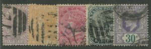 CEYLON #65, 66a, 71, 107, 174 USED