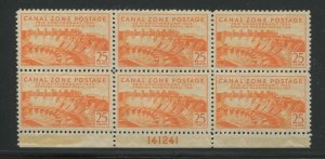 Canal Zone 134 Mint Plate Block of 6 Stamps BZ1726